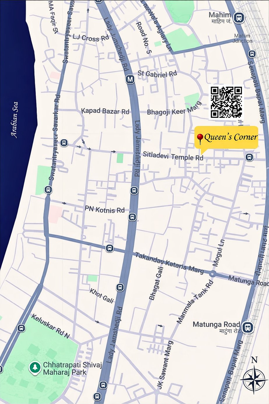 Map — Sitladevi Temple Road, Mahim