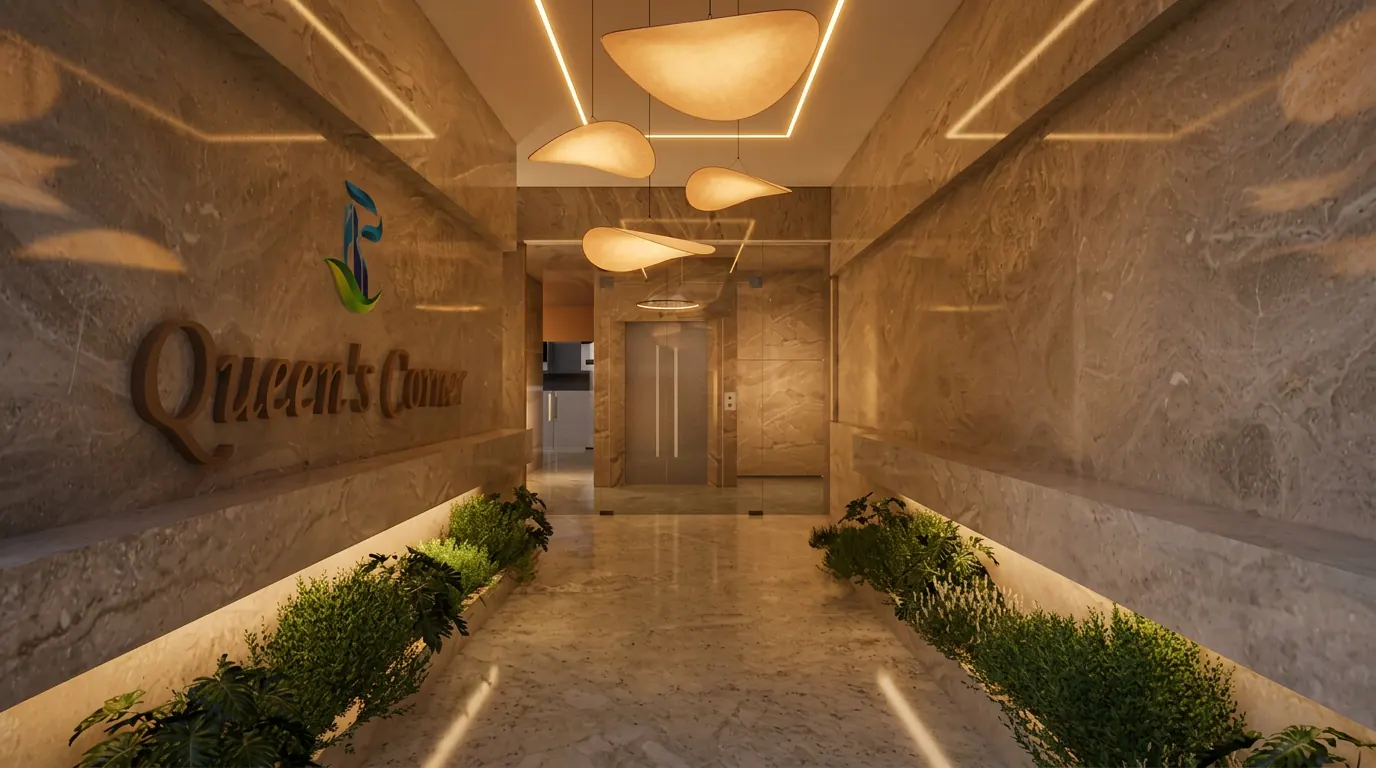 Lobby corridor with greenery